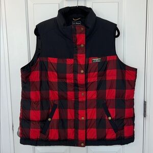 L.L. Bean 1X Puffered Checkered Mountain Vest